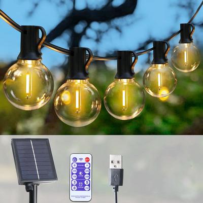 G40 Venkovní strunné světlo Solární LED terasové lampy Solární girlanda pro kempování Garden Party Pouliční dekorace na terasu