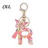 Kompaktes Schlüsselanhänger-Anhänger in Rosa-Serie, Pailletten Herz Initialen-Buchstaben-Anhänger Schlüsselkette mit tragbarem Schmetterlings-Quasten-Design, A-Z Halter für Tasche