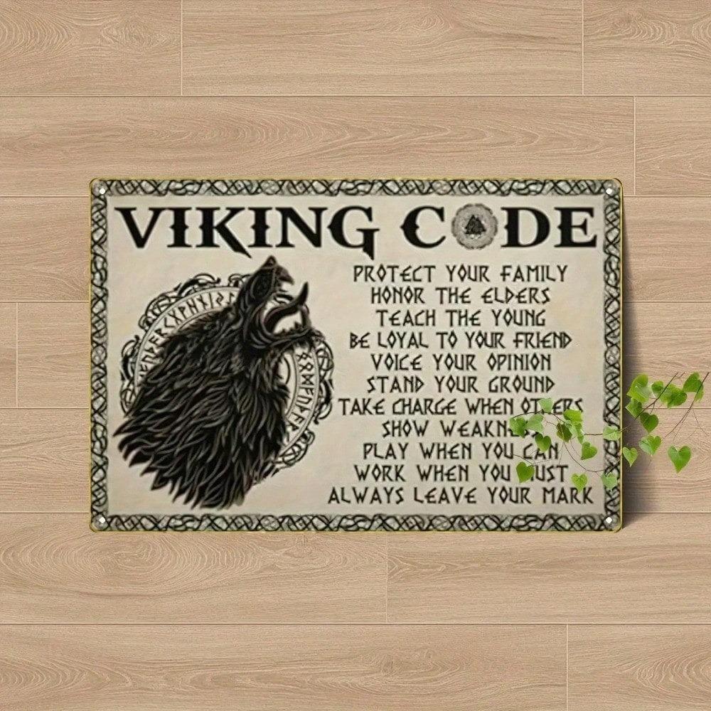 Viking Metal Wall Art Tin Sign 8x12 Inch Aluminum Rustic Pub Decor Garage Man Cave
