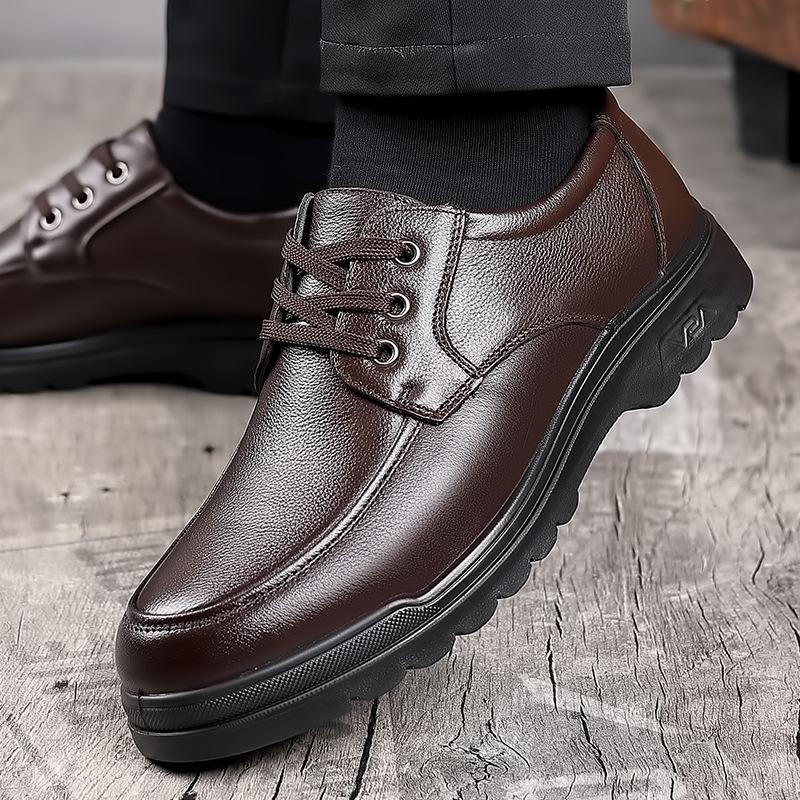 

Men s casual leather shoes autumn new lace-up shoes middle-aged and elderly casual leather shoes men 2025 38