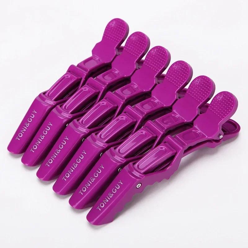 6pcs Plastic Hair Clips Alligator Hairdressing Clamps Salon Styling Claw Clips Barber Hair Accessories less