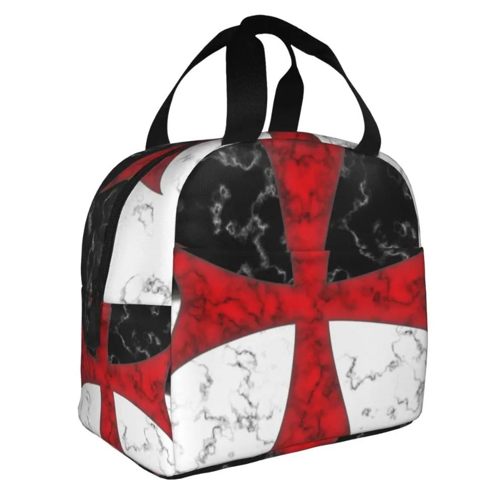 Templar Knight Jerusalem Cross Seal Medieval Warrior Symbol Thermal Insulated Lunch Bag Women Resuable Lunch Tote Food Box