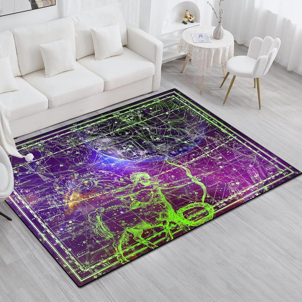Constellation Design Teen Carpet Rug Doormat, Low-Pile Floor Carpet for Computer Children Bedroom Indoor Front Entrance Living