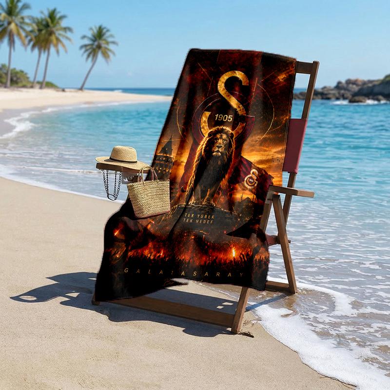 Galatasaray Fashion Beach Towel: Ideal for Summer Adventures Soft, absorbent and quick drying suitable for swimming and bathing