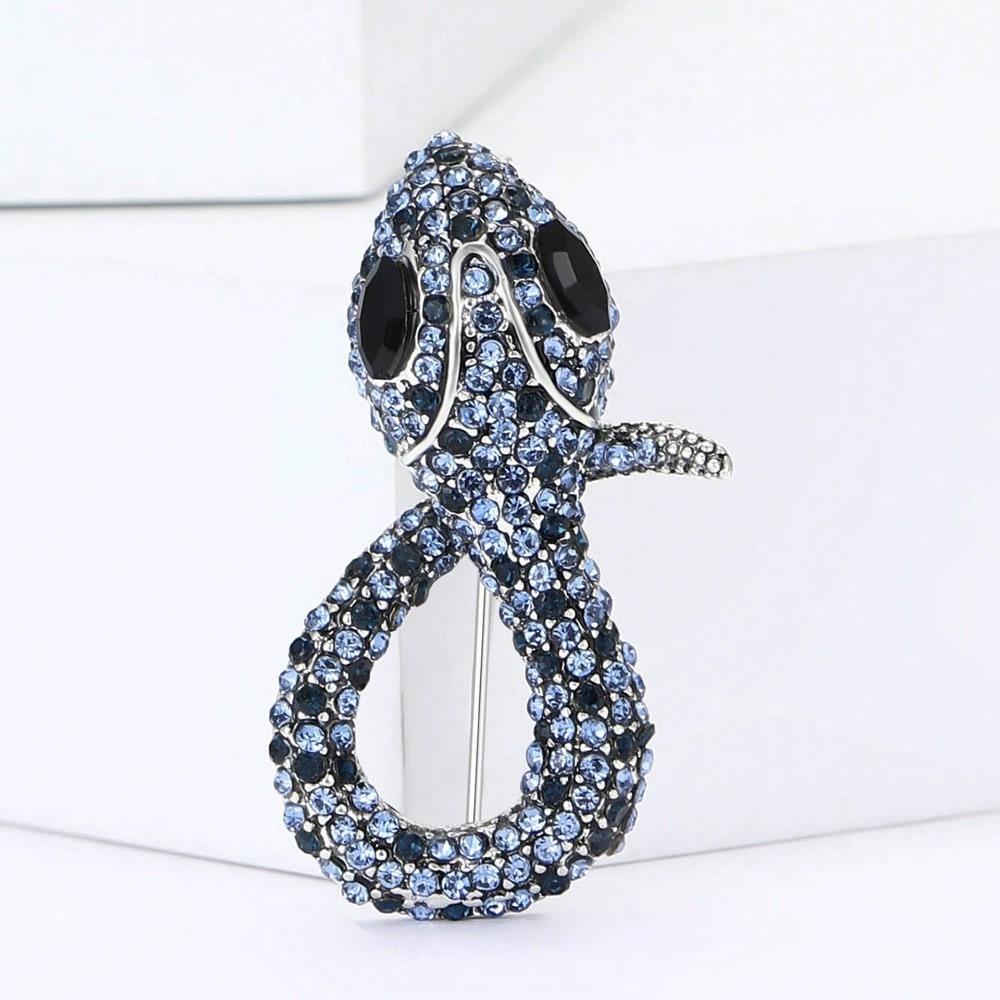 

New fashionable alloy rhinestone mini big head snake brooches creative versatile women s clothing chest flower jewelry brooch Snake