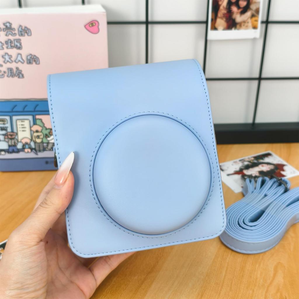 WDMART Camera Case for Fujifilm Instax Mini Shockproof Protective Cover with Adjustable and Detachable Shoulder Metal Snap Slim Solid Color for Daily
