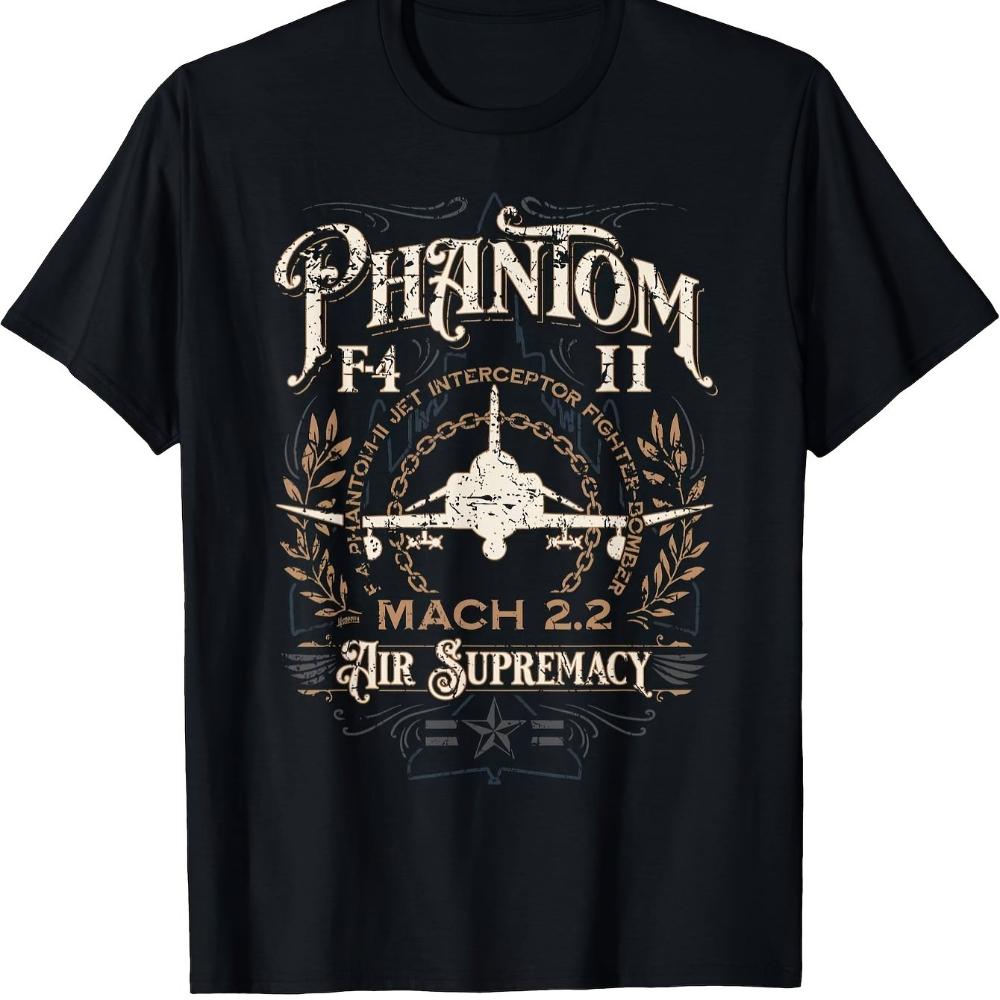Top-Auswahl Lokaler Vintage-Stil F4 Phantom II Kampfflugzeug Flugzeug T-Shirt Klein Baumwolle Kurzarm Lässiges T-Shirt Ganzjahres