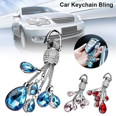 Packaging Decoration Water Drop Keychain Key Ring Rhinestone Keychain Crystal Key Pendant