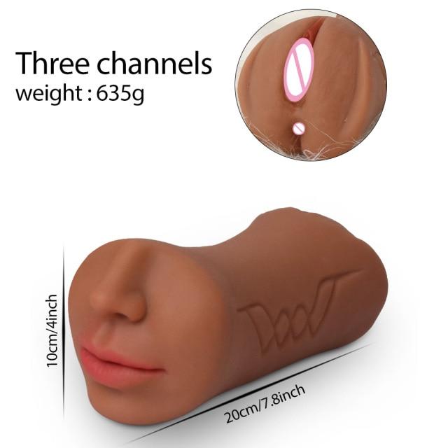 Artificial Pussy Real Vagina Masturbation Soft Stick Blowjob Deep Throat Male Masturbator Rubber Vaginal Oral Sex Toys For Men