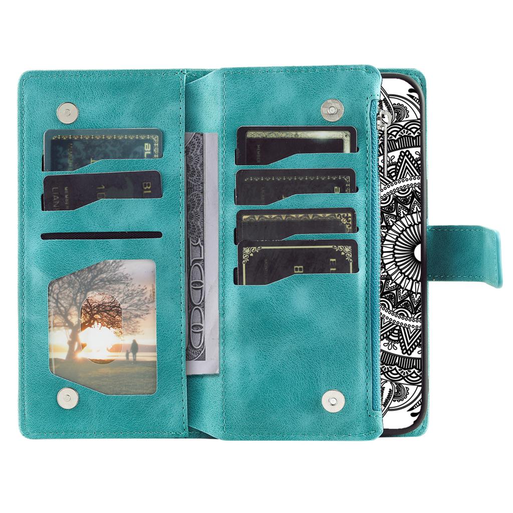 Style 006 For Motorola Edge 50 Fusion 5G Case Mandala Flower PU Leather Zipper Wallet Phone Cover