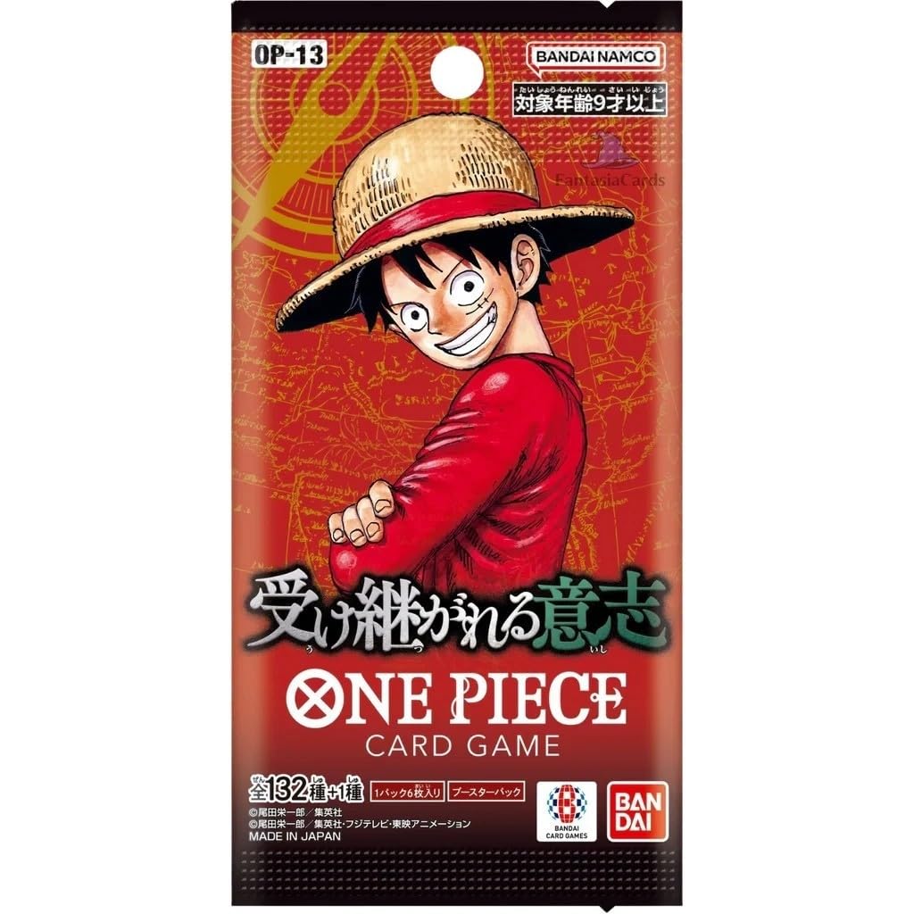 One Piece Card Game Carry On His Will OP-13 Booster Pack - 6 cards