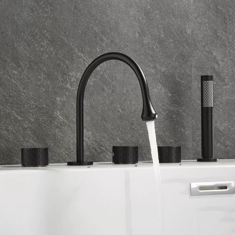 TLXT Deck Mounted Bathtub Faucet Set