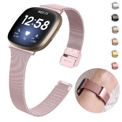 Fitbit Versa 3 4 Sense / 2 Bant Metal Kayış Fitbit Versa 2 Lite Bilek Milanese Yedek Bileklik Fit Bit Watchband Kayışı