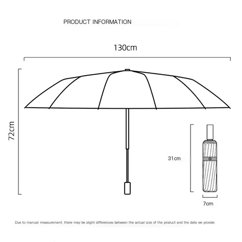 130cm/51.18 Inch Ten-bone Umbrella Waterproof Windproof Manual Large Umbrellas Reinforced UV Protection