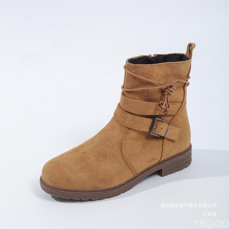 Autumn winter new elegant simple thick heel square toe short boots fashionable versatile shoes casual comfortable women's shoes