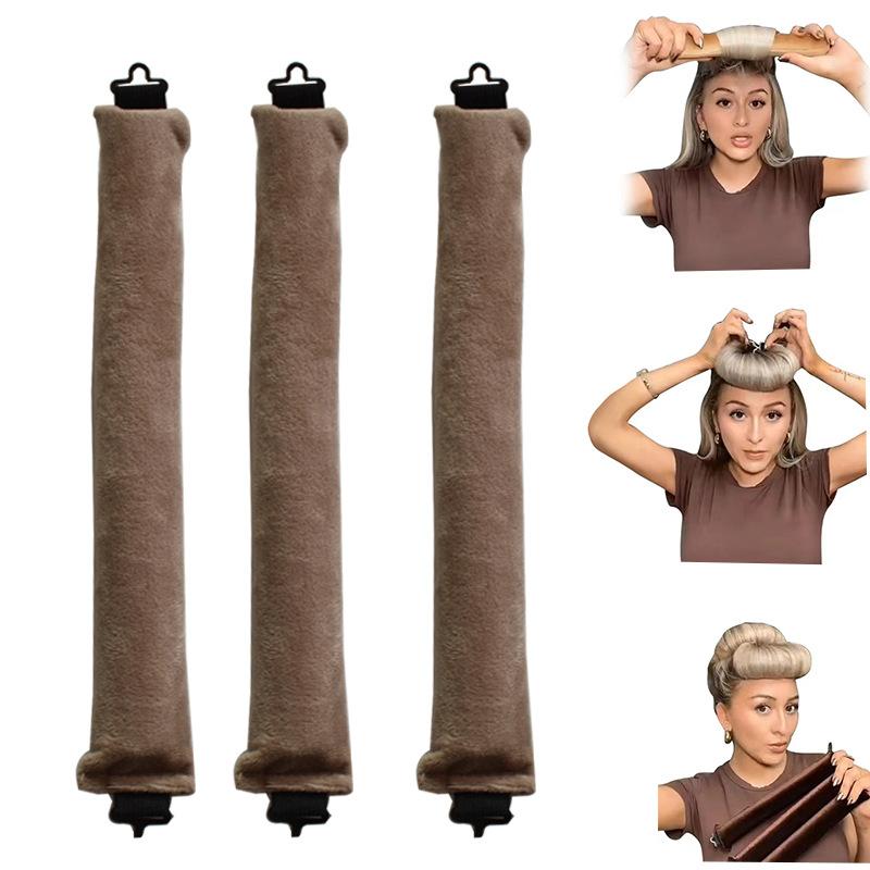 New Rubber Curling Hair Artifact 3 hooks No heat curling iron Big wave hair curling tool Sleeping curling iron