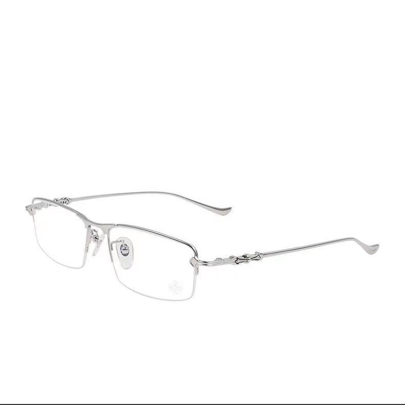 Jiandan Tide Versatile Business Half-Frame Glasses Frame Gold Silk Men'S And Women'S Anti-Blue Myopia Glasses