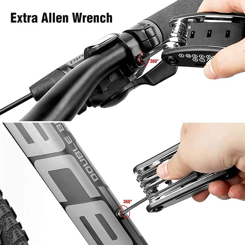 16 in 1 Fahrrad- und Motorradreparaturwerkzeuge Handwerkzeugsets Multifunktionales Mini-Klappschraubendreher-Set