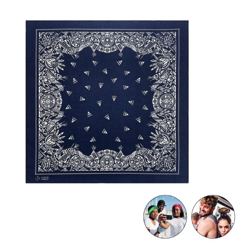 Bandana Stampa 55x55cm Bandane Fiori Western Sciarpa da Collo alla Moda Foulard per Capelli Street Dance Copricapo Hiphop