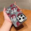 Cherry Color Silver Shell Bow Phone Case for Apple 17/16/15 Pro, 14 Pro Max, 13/12 Cross