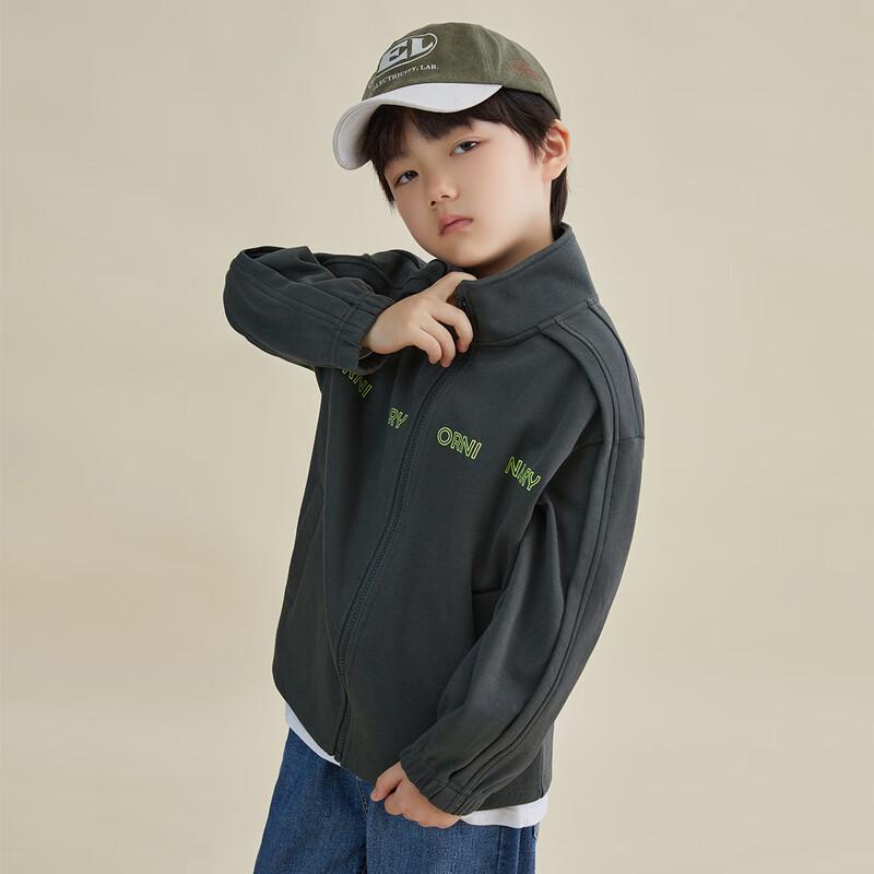 Duoduo Home Boys  Letter Print Stand-Up Collar Jacket 140