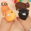Cow Squeeze Toy Highland Anxiety Relief Cattle Sensory TPR Stress Ball Soft Stretchy Animal Pinch Home Office Relaxation Tool Hand Exercise
