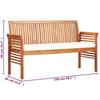 3 Seater Garden Bench with Cushions 150 cm Solid Acacia Wood