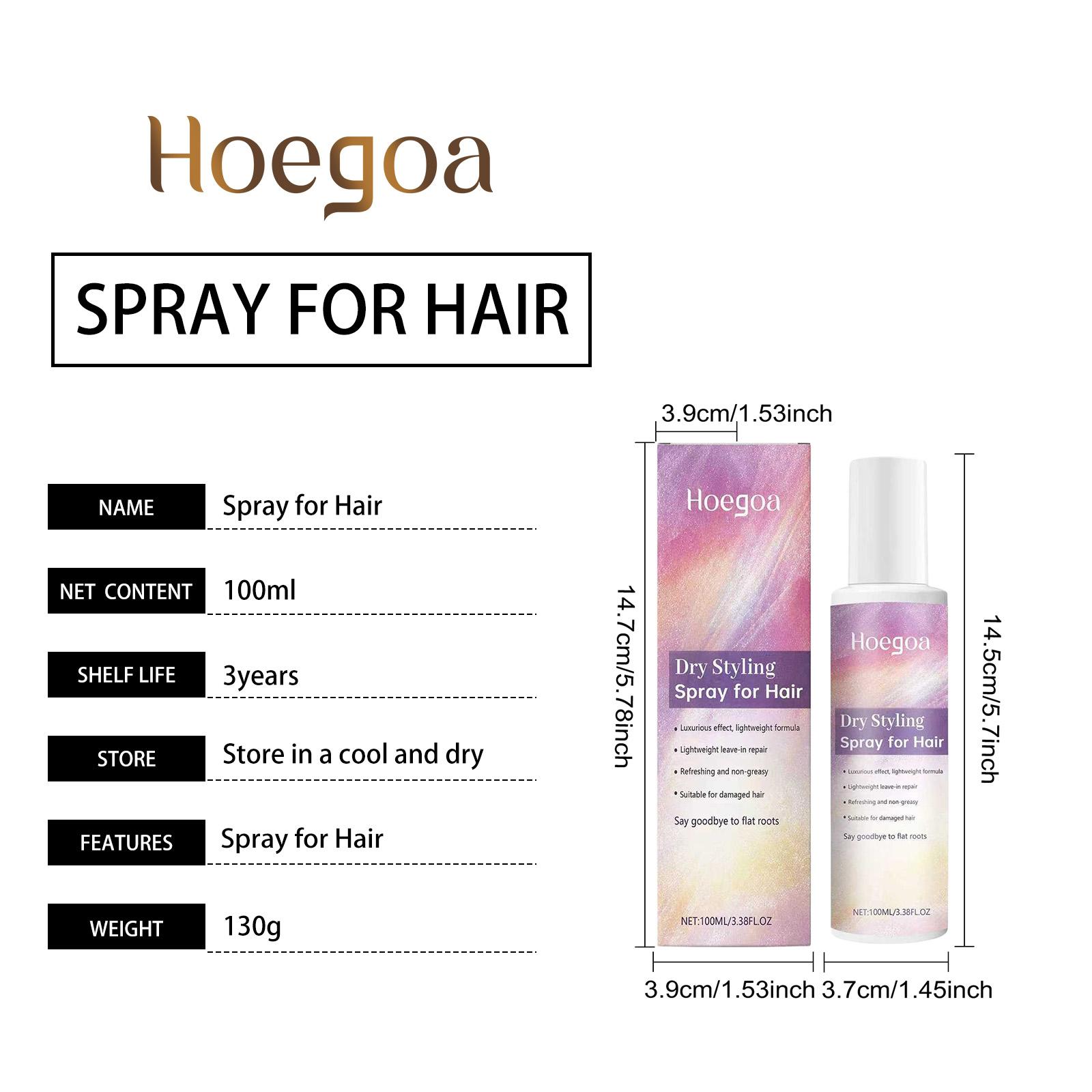 Leave-In Hair Spray, Volumizing Fluffy Texture, Lightweight Non-Greasy, Portable Daily Hair Care Spray 100ml