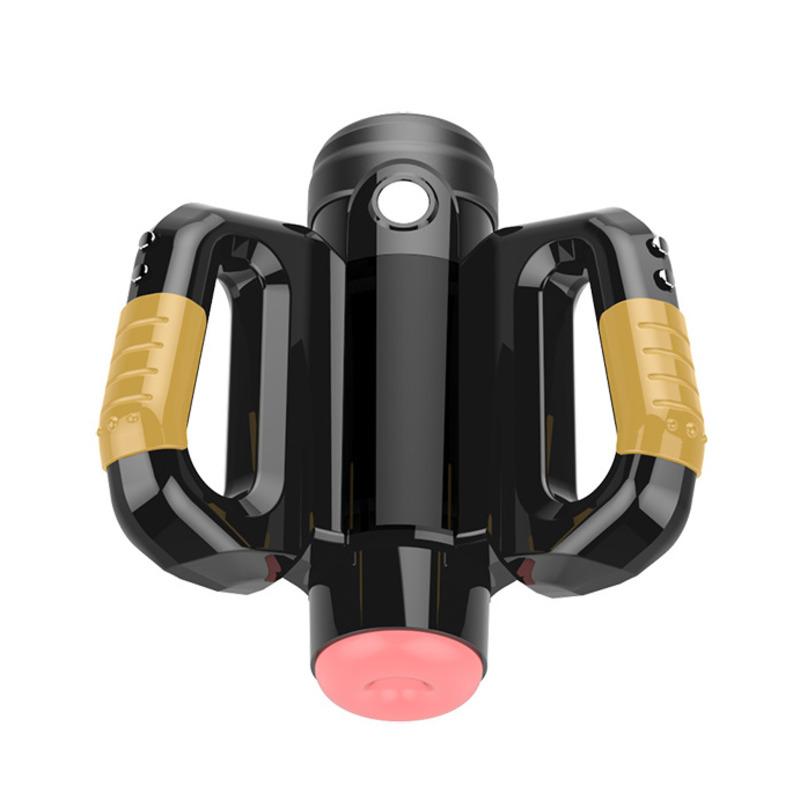 18+ Adult Products Electric Telescopic Masturbation Device Male Stroker Rotating Thrusting Double Side Handle With Phone Holder