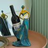 Dancing Girl Figurines Wine Holder Statue Synthetic Resin Wine Bottle Rack Stand for Bar Counter