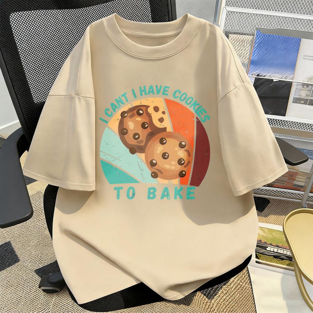 Cookie Baking Humor Cotton Tshirt Casual Streetwear Unisex Tee Retro Food Theme Gift For Baker Trendy Summer Shortsleeve Tops