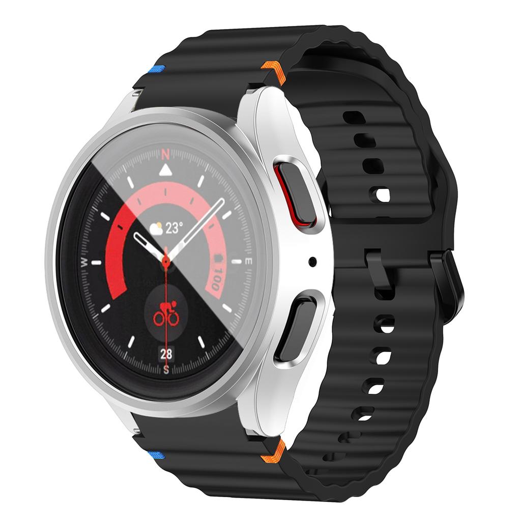 Soft Silicone Strap+PC Case for Samsung Galaxy Watch 7 6 5 4 40 44mm PC Screen Protector Cover Sport Band for Samsung  Watch 7