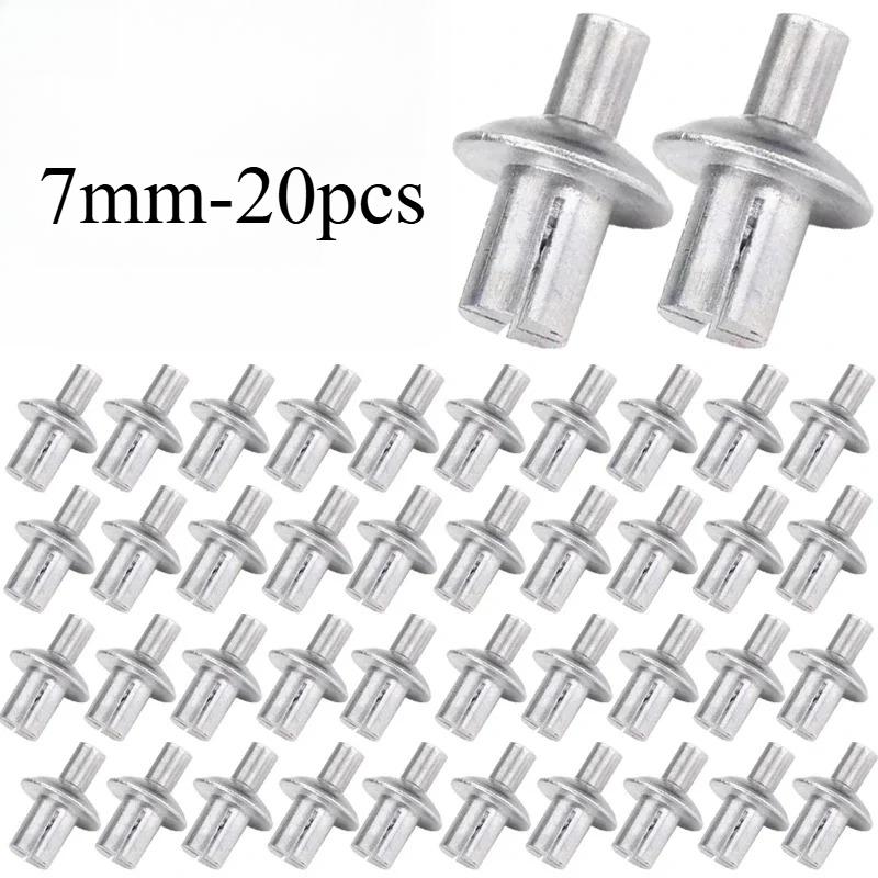 Creamily 50Pcs/100Pcs Rebites de Núcleo de Alumínio Rebites de Expansão Acionados por Martelo Rebites de Cabeça Redonda Fixadores Tipo Knock Rebites de Choque Parafusos