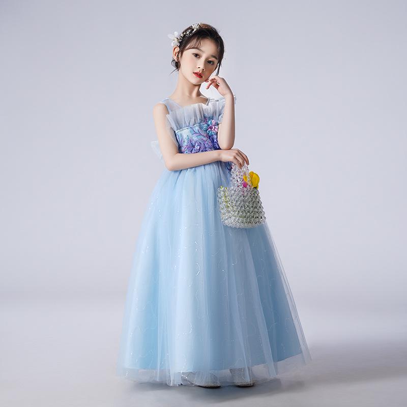 Autumn Princess Flower Girl Dress: Formal Tulle Puff Skirt for Kids