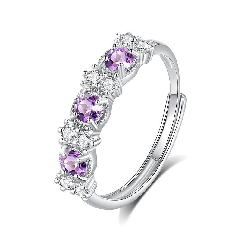 

Shining Western Regions colored treasure natural crystal stone jewelry s925 sterling silver niche light luxury ring women s fashion jewelry gifts Adjustable opening