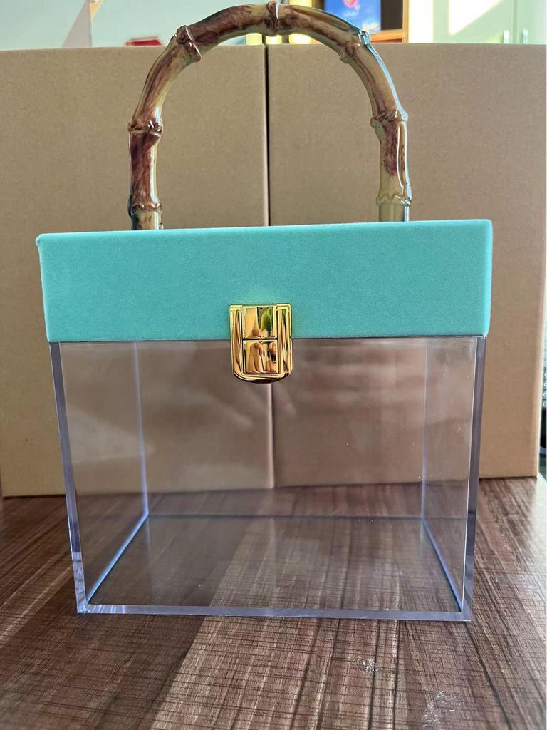 Cutie Cadou Elegantă din Acril Bambus: Ambalaj portabil creativ pentru cadouri de afaceri și de ziua de naștere