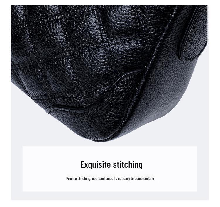 Genuine Leather Large Capacity Women's Shoulder & Crossbody Bag with Diamond Pattern - 2026 Trendy Casual Fashion Backpack