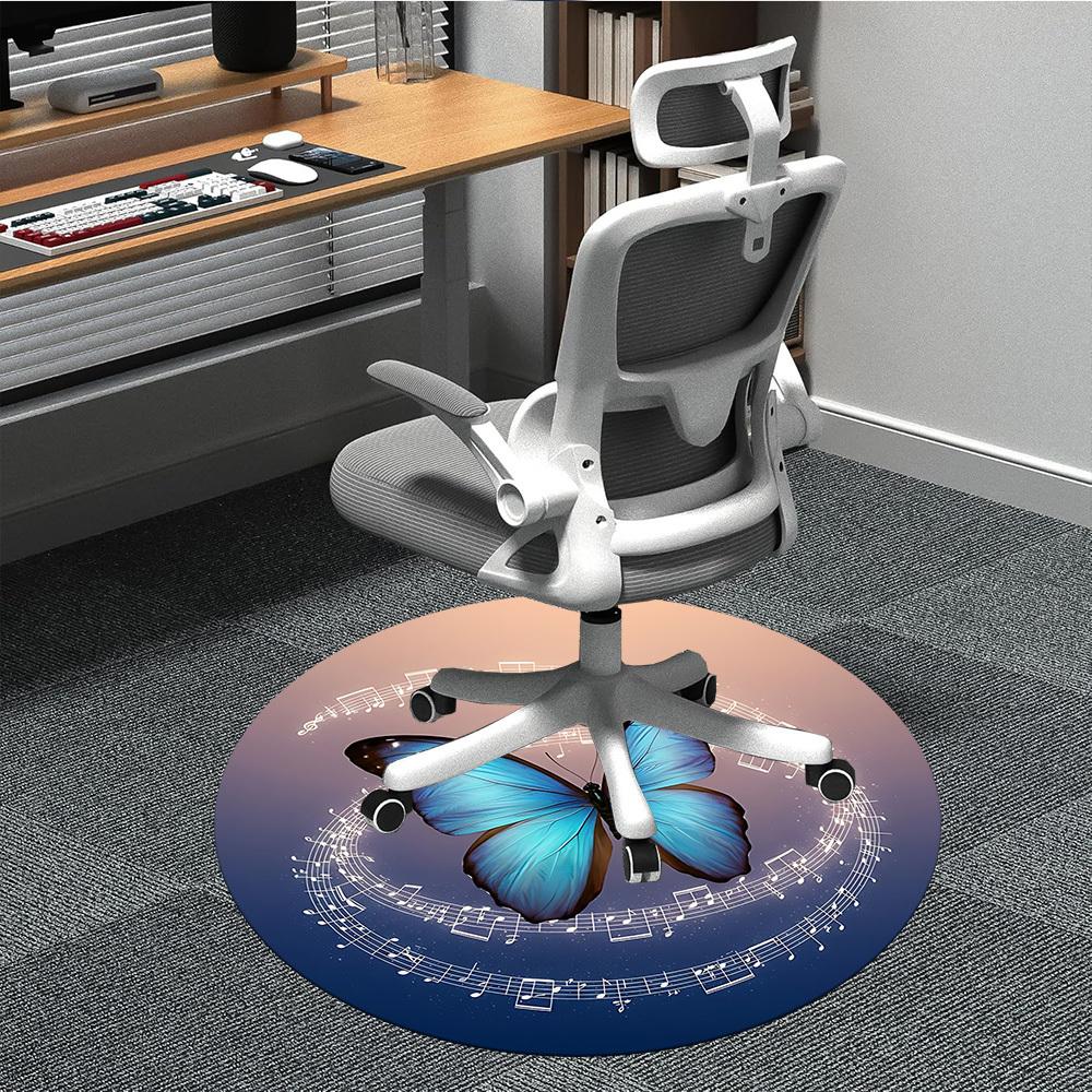 

1pc Butterfly Print Chair Carpet for Office, Non-slip, Soft and Durable Office Rug for Decoration, Perfect for Office yy260105054 80cm by 80cm