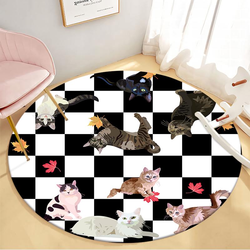 Round Flannel Carpet Living Room Decoration Rugs Luxury Bedroom Decor Carpets Washable Lounge Rug Non-slip Floor Mat Area Rug