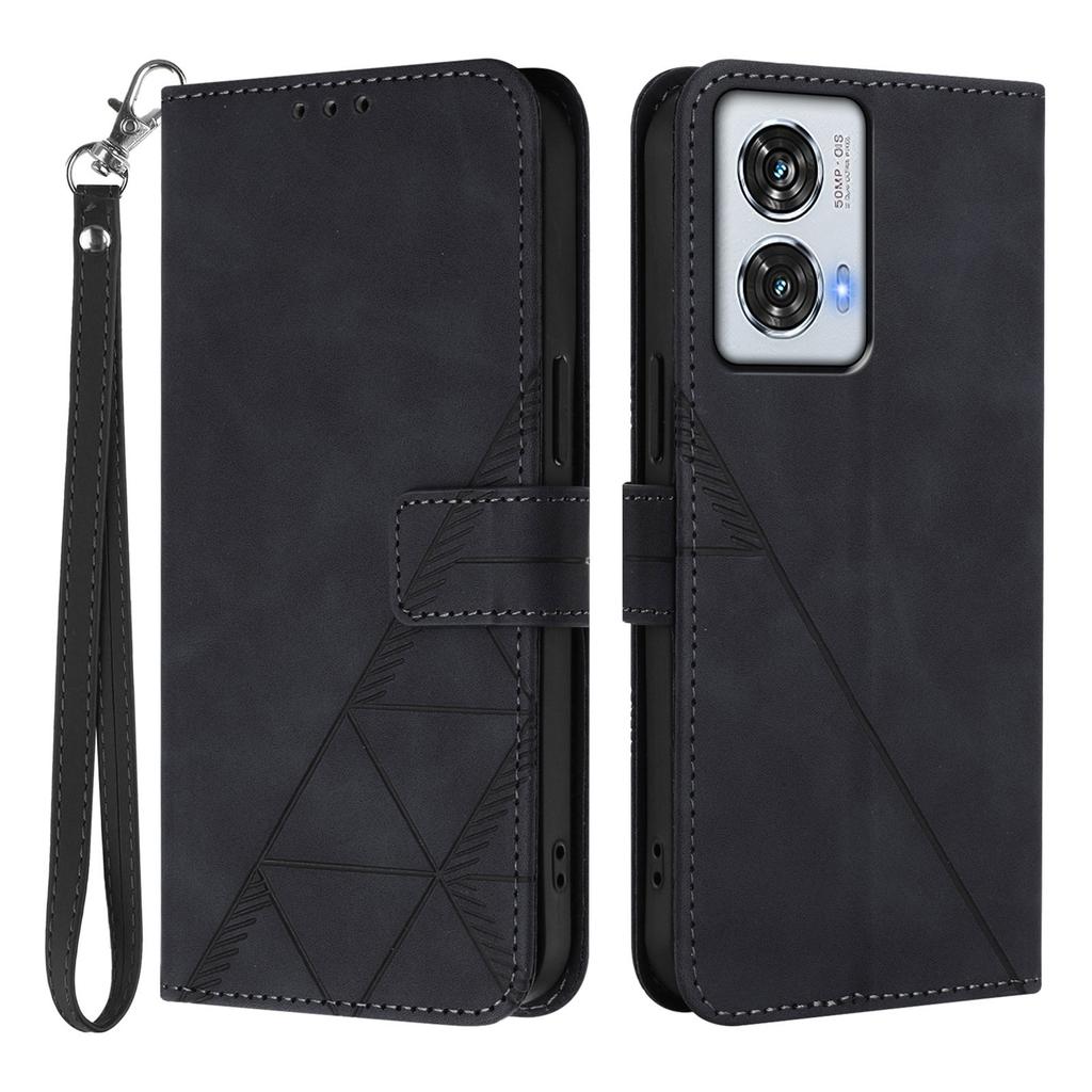 For Motorola Moto G85 5G/Motorola Edge 50 Fusion 5G Leather Case with Hand Strap Wallet Stand Phone Cover