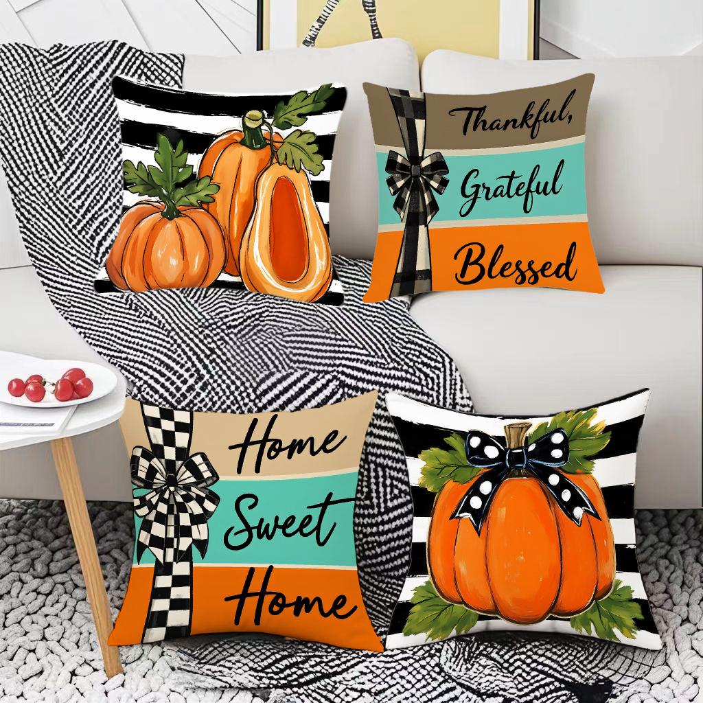 Thanksgiving Holiday Pumpkin Series Pillow Digital Printing Festive Atmosphere Decoration Living Room Home Pillow Cushion Cover