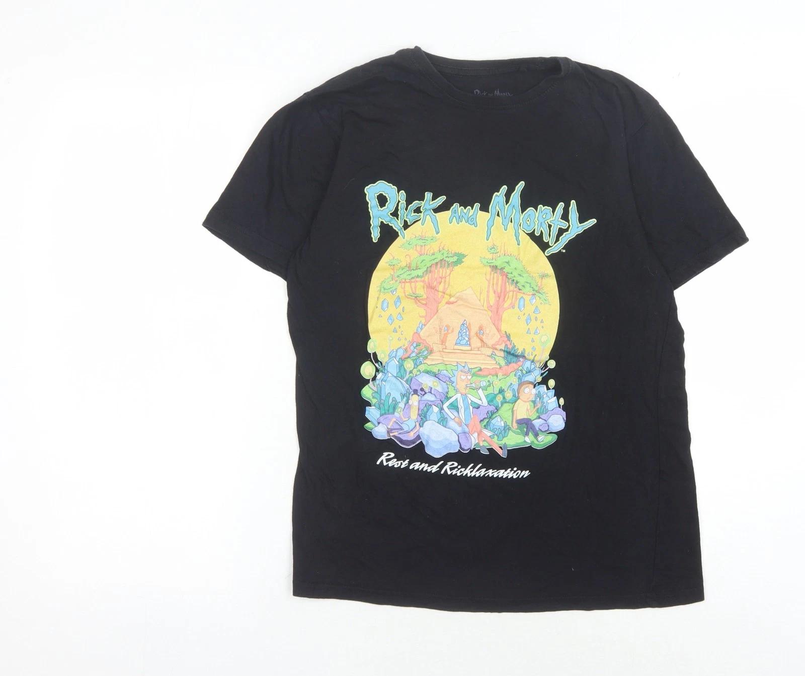

Rick and Morty Men s Black S Cartoon T-Shirt XL