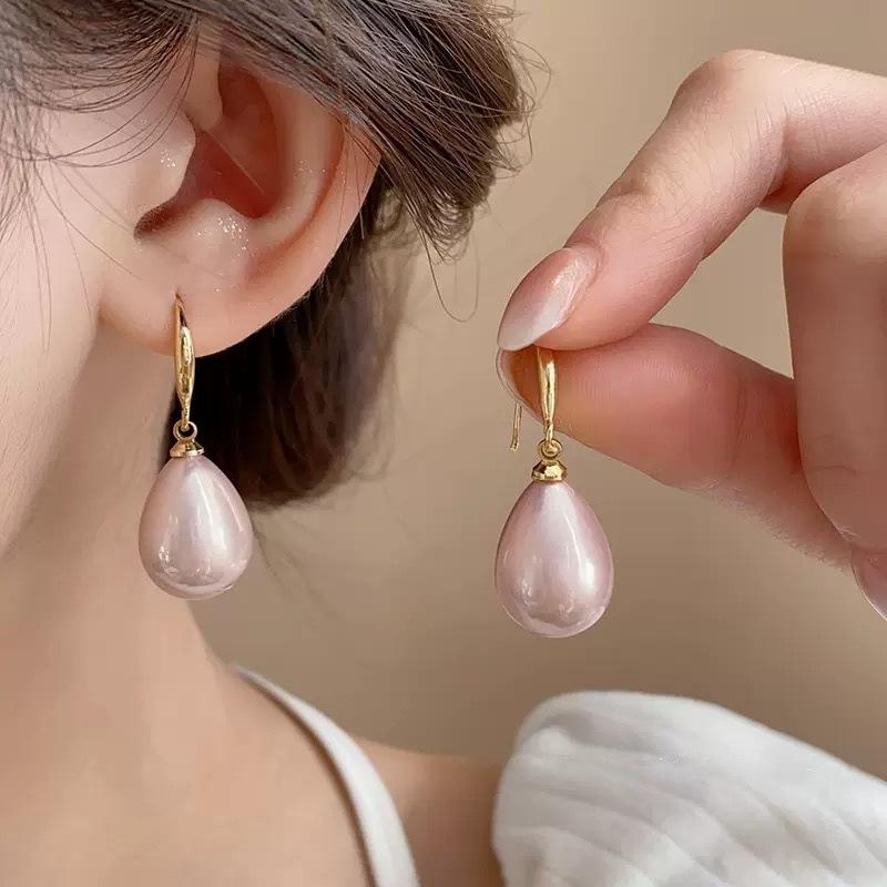 Waterdrop Pearl Pendant Earrings - Simple, Elegant, High-end, Ear Hook, Versatile Accessory for All Occasions