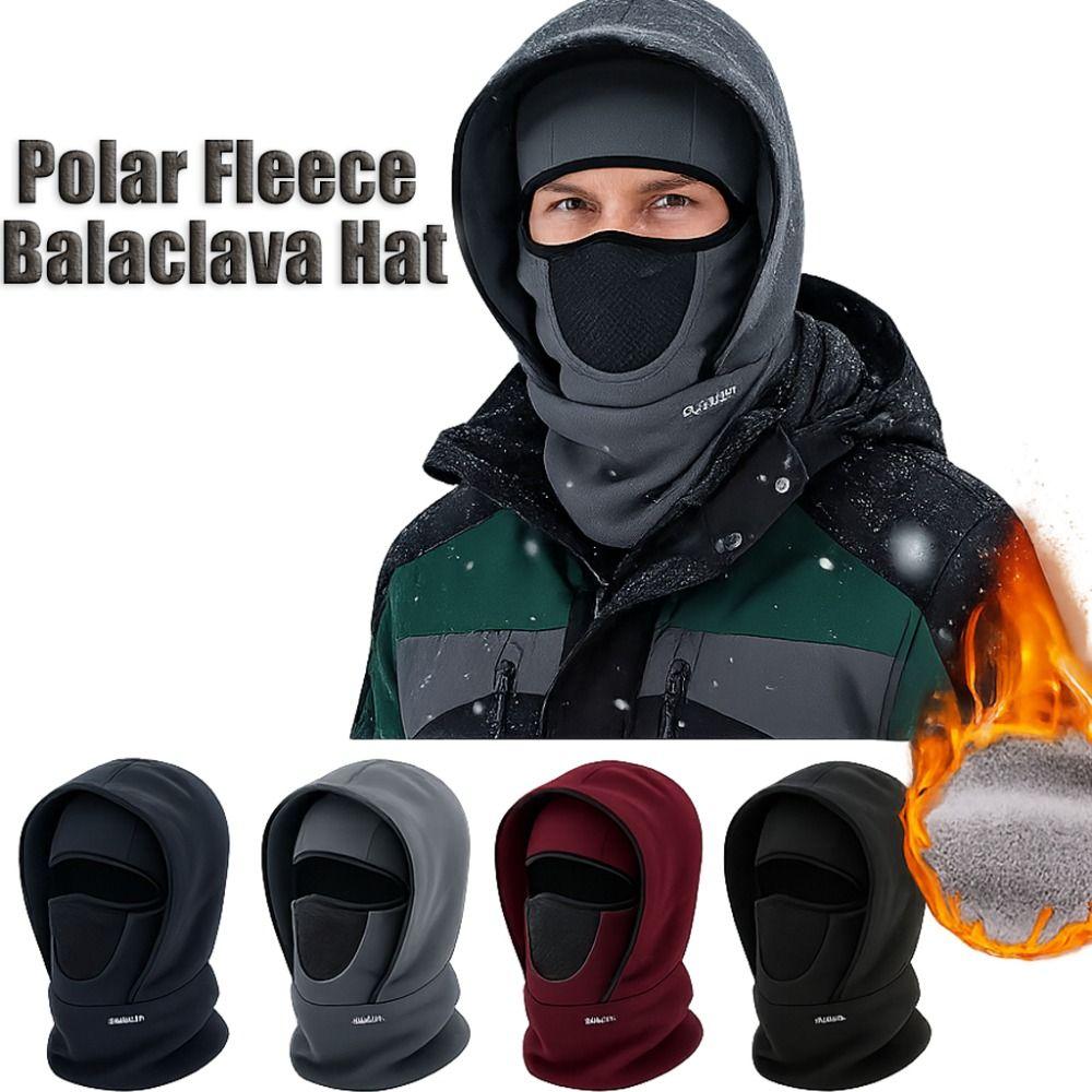 Waterproof Polar Fleece Balaclava Hat Thermal for Cold Weather Face Cover Cycling Skiing Face Neck Warmer Beanie Cap