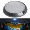 12V 46 LED Round Car Roof Light Lamp Chrome Carbon Look Interior Super Bright with ON/OFF Switch For Camper Van Caravan Boat RV