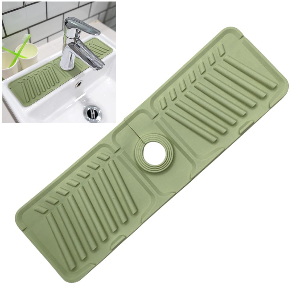 Silicone Faucet Splash Pad Multipurpose Toilet Soap Storage Faucet Mat for Rapid Drainage Kitchen Foldable Drainage Mat