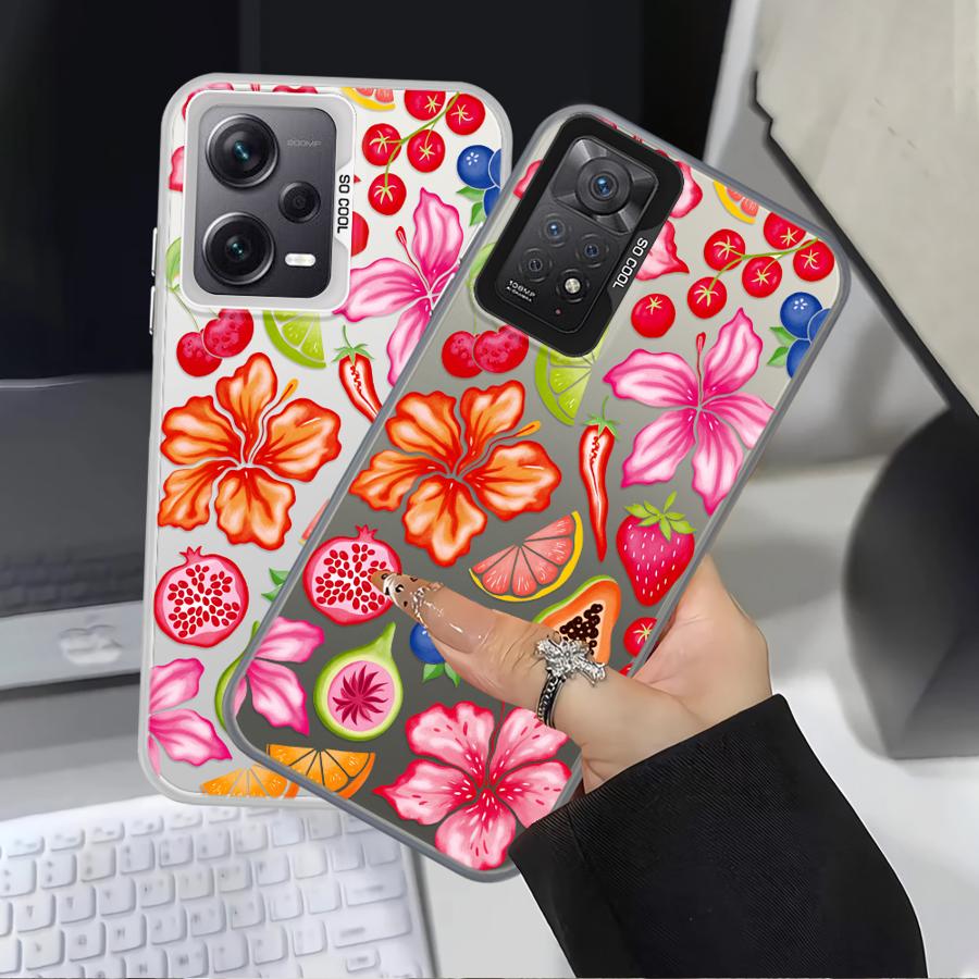 Case for Xiaomi Redmi K60 9T Note 9 10 A5 10C 9C 14C A1 A2 Plus 12C 13C Back Phone Cover Fruit Pattern