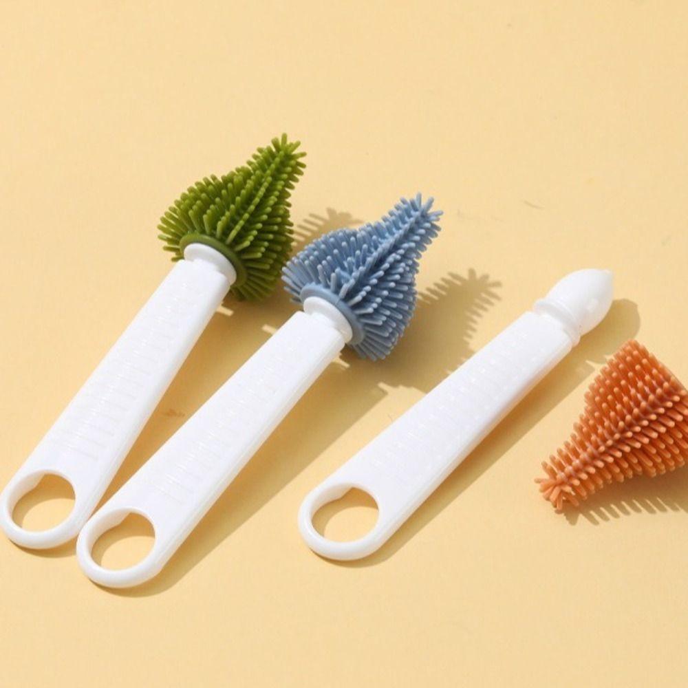 2PCS/SET Silicone Baby Bottle Brush 360 Degree Rotation Nipple Brush Baby Bottle Cleaner Set Cups