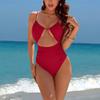 Hot Spring Sexy One-piece Swimsuit Quick-drying Contrasting Color European and American Swimsuit