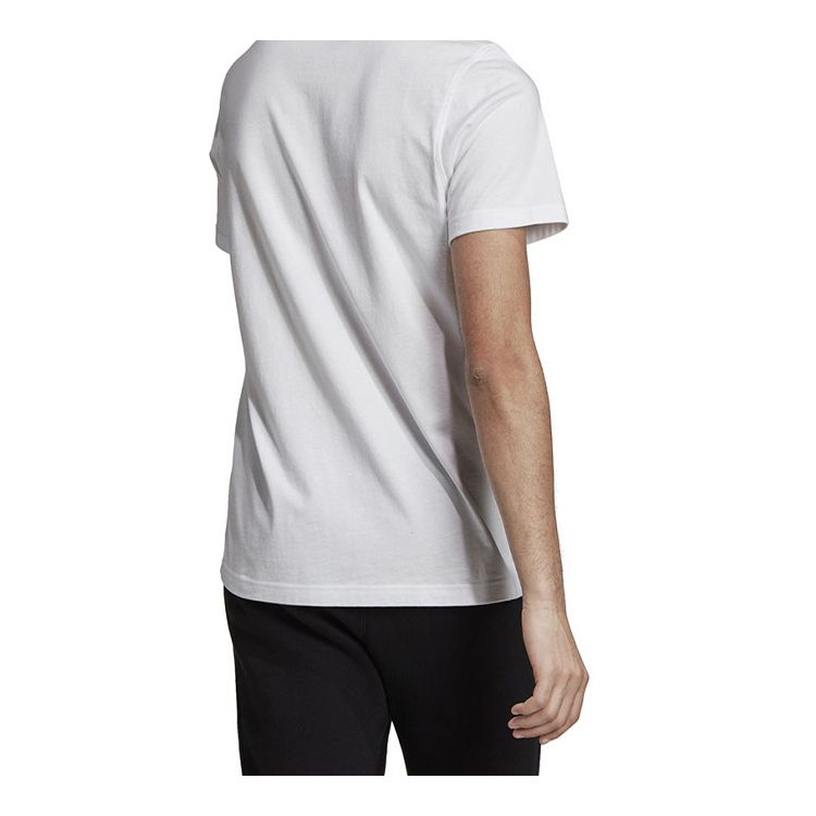 Adidas Originals Trefoil Logo Print Sports Short Sleeve T-Shirt Men Tops White FK1349